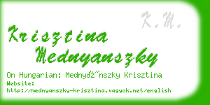 krisztina mednyanszky business card